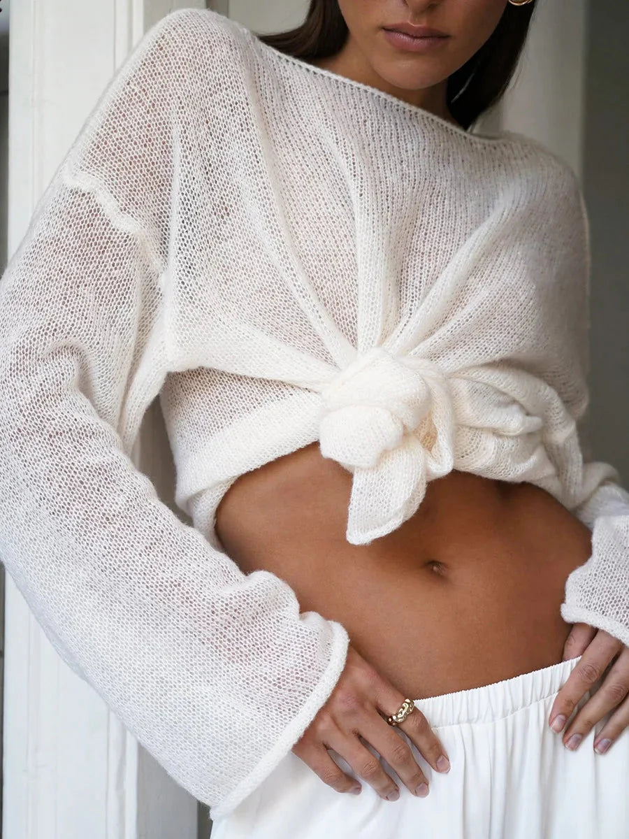 LUNA | Lichtgewicht Gebreide Trui met Wijde Mouwen