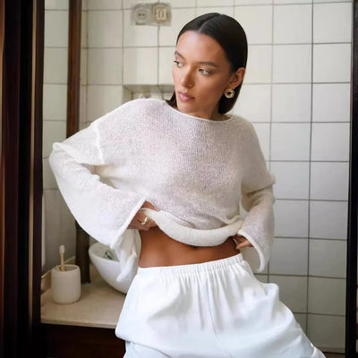LUNA | Lichtgewicht Gebreide Trui met Wijde Mouwen