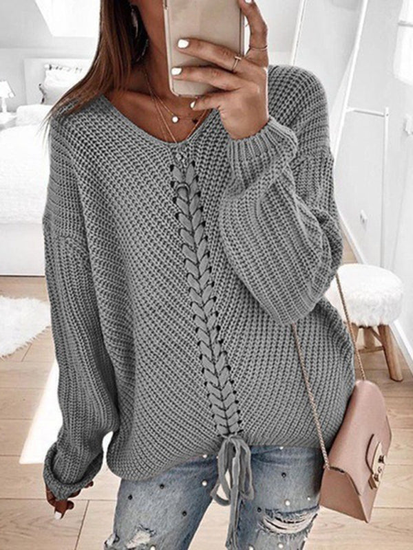FIONA | Gebreide Lace-Up Sweater