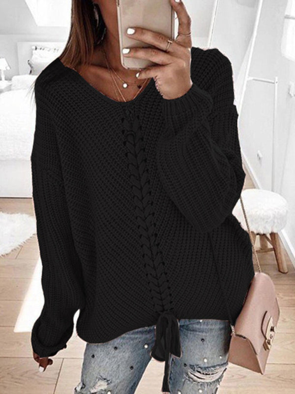 FIONA | Gebreide Lace-Up Sweater