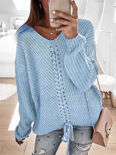 FIONA | Gebreide Lace-Up Sweater
