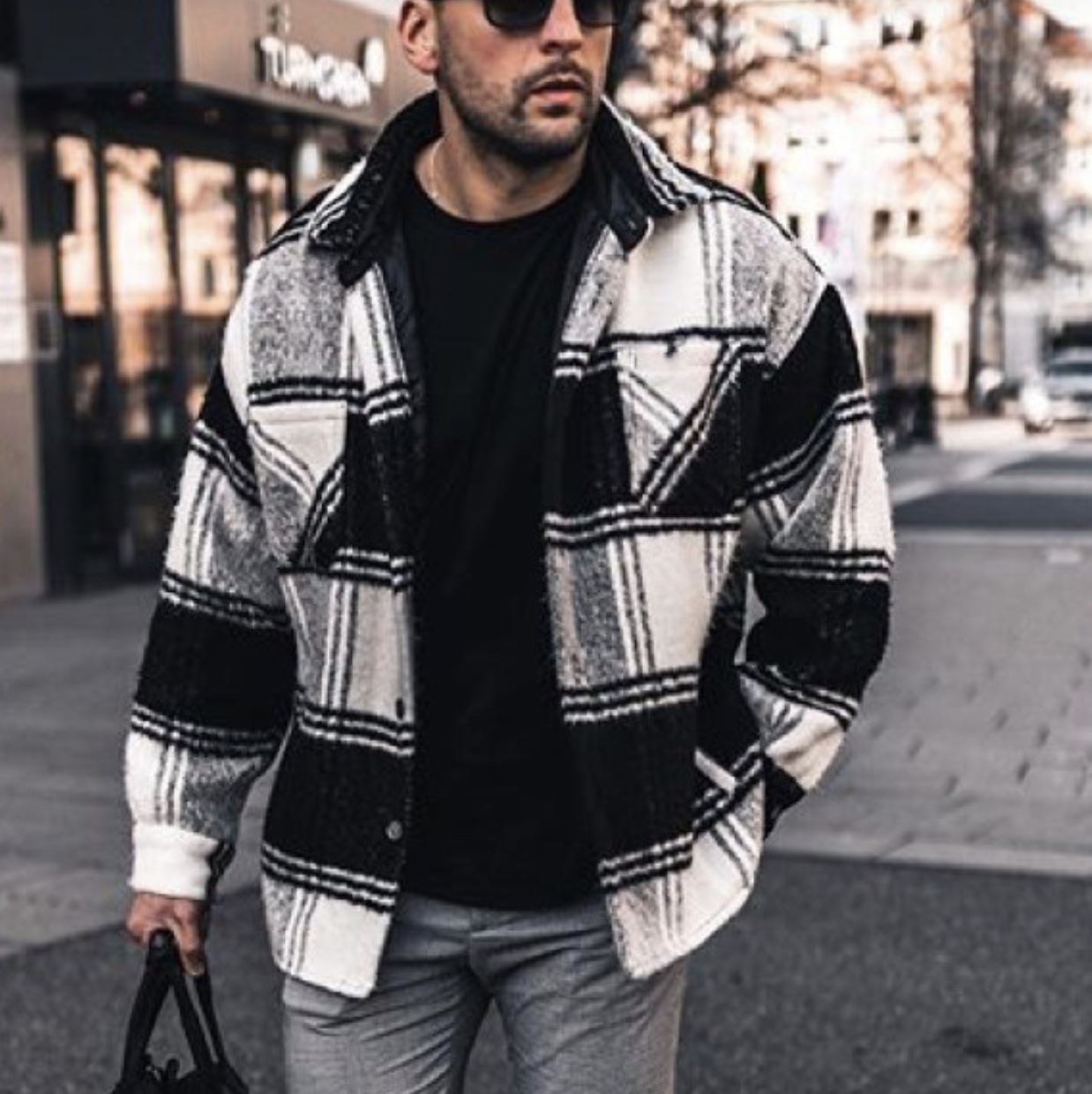 JONES | Herenjas met Ruitpatroon en Klassieke Knoopsluiting